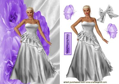 Pretty Lady in Silver Dress