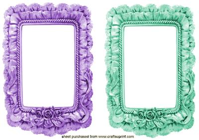 Frilly Frames in Purple/turquiose