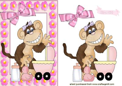 Cute Little Monkey, for a Baby Girl