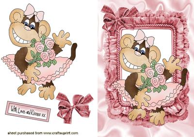 Cute Little Monkey Ballerina in Pink