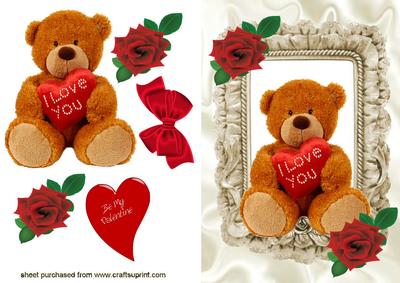 Cuddly " I Love You" Teddy with Red Rose