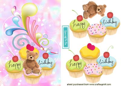 Cupcakes with Cute Little Teddy