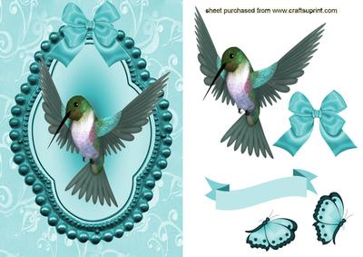 Humming Bird with Butterflies