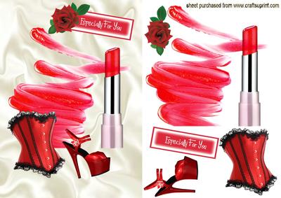 Red Lipstick & Swirls, Red Accessories