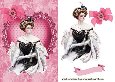 Victorian Lady on a Lace Heart
