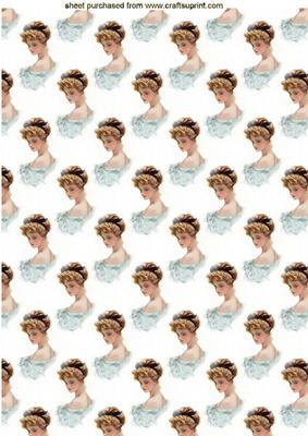 Victorian Lady in Blue, Backing Paper