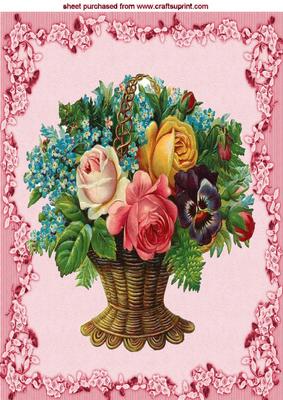 Flowers in a Basket A4 Topper
