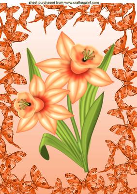 Daffodils and Butterflies A4 Topper