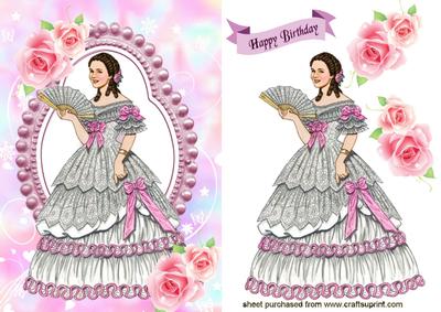 Lady in Pink Evening Gown