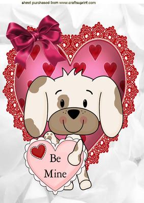 Cute Little Puppy Be Mine, A4 Topper