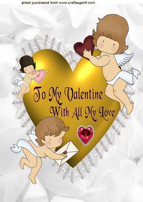She Has a Heart of Gold, with Little Cherubs A4 Topper