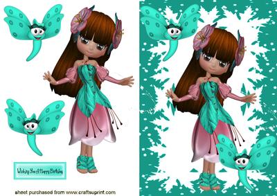 Little Girl with Cheeky Butterflies