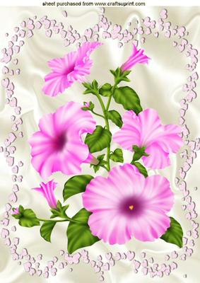 Pink Petunias,a4 Topper