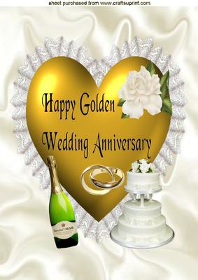 Golden Wedding Anniversary A4 Topper