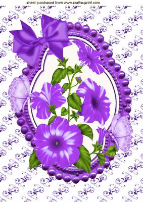 Purple Petunias A4 Topper