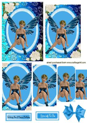 Blue Faerie with Cream Roses, Pyramids