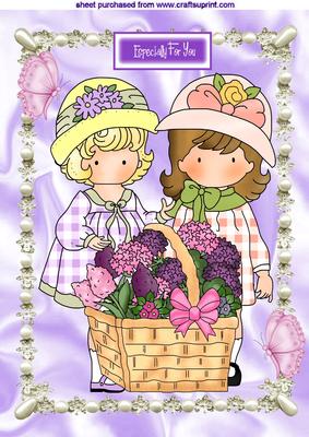 My Best Friend & Pretty Flowers A4 Topper