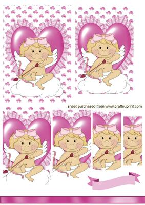 Cute Little Cherub on a Pink Heart, Pyramids