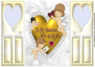 Little Cherubs on a Gold Heart, Gatefold