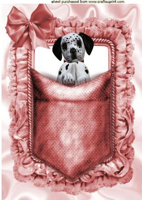 Cute Little Dalmation in Pink Pocket A4 Topper