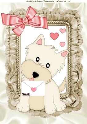 Little White Love Puppy, A4 Topper