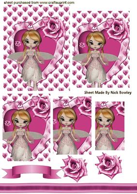 Pink Faerie, on Pink Cushion Heart, Pyramids