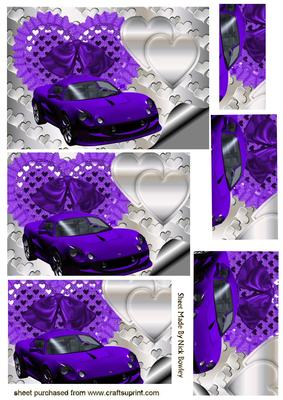 Purple Heart, with Purple Sports Car, Pyramids
