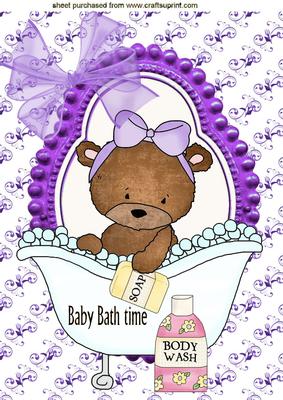 Baby Bath Time, A4 Topper