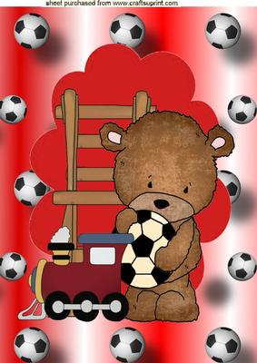 Cute Teddy with Sports, Footballs, A4 Topper