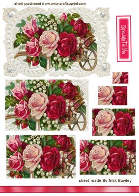 Red Roses on Ecru Lace, Pyramids