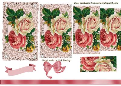 Beautiful Red Roses on Antique Lace, Pyramids