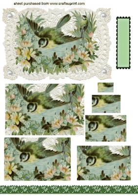 Pretty Bird on Ecru Lace, Pyramids