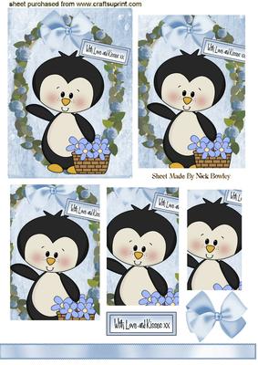 Little Penguin with Basket of Flowers Pyramids
