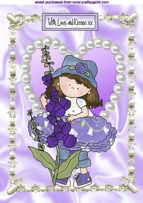Little Girl with Flowers, A4 Topper