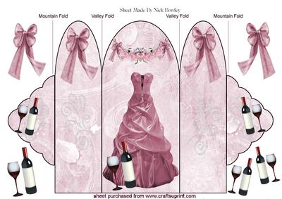Pink Evening Dress with Champagne, Trifold