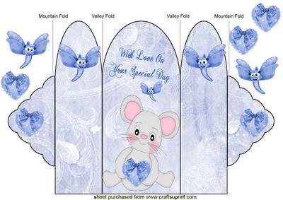 With Love on Your Special Day Cute Little Mouse Tri Fold
