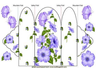Lilac Flowers & Butterflies, Tri Fold