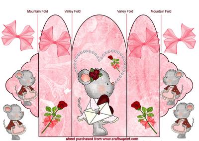 Little Valentine Mouse, Tri Fold