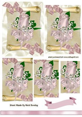 Pink Rose on a Scroll, Pyramids