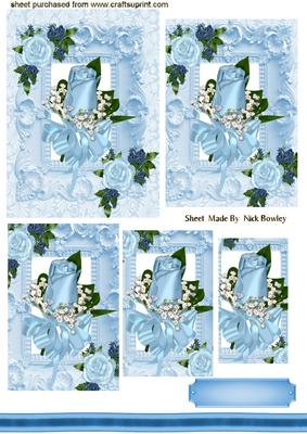 Ice Blue Rose in Ornate Frame, Pyramids