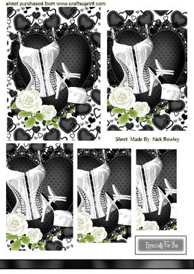 Sexy White Basque on a Black Lace Heart, Pyramids