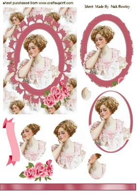 Vintage Lady with Roses, Pyramids