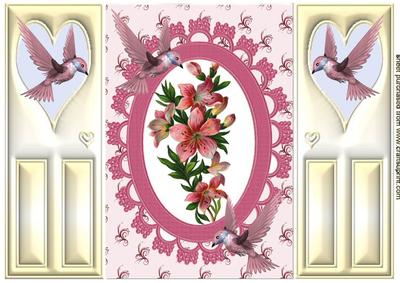 Pink Humming Birds & Flowers, Gatefold
