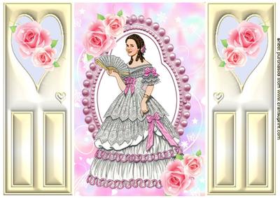 Vintage Lady with Roses, Gatefold