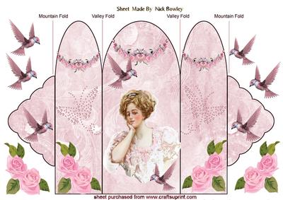Vintage Lady with Roses, Trifold