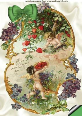 Playful Cherubs in the Garden, A4 Topper