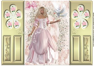 Beautiful Princess with Dove, Gatefold