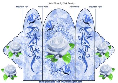 White Roses & Blue Butterflies, Trifold