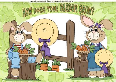How Does Your Garden Grow, Gardening Bunnies, A4 Topper