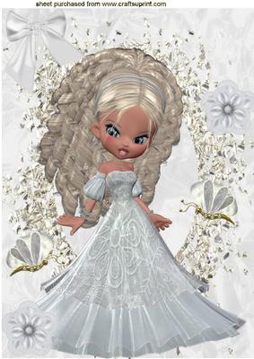 Little Princess with Butterflies, A4 Topper